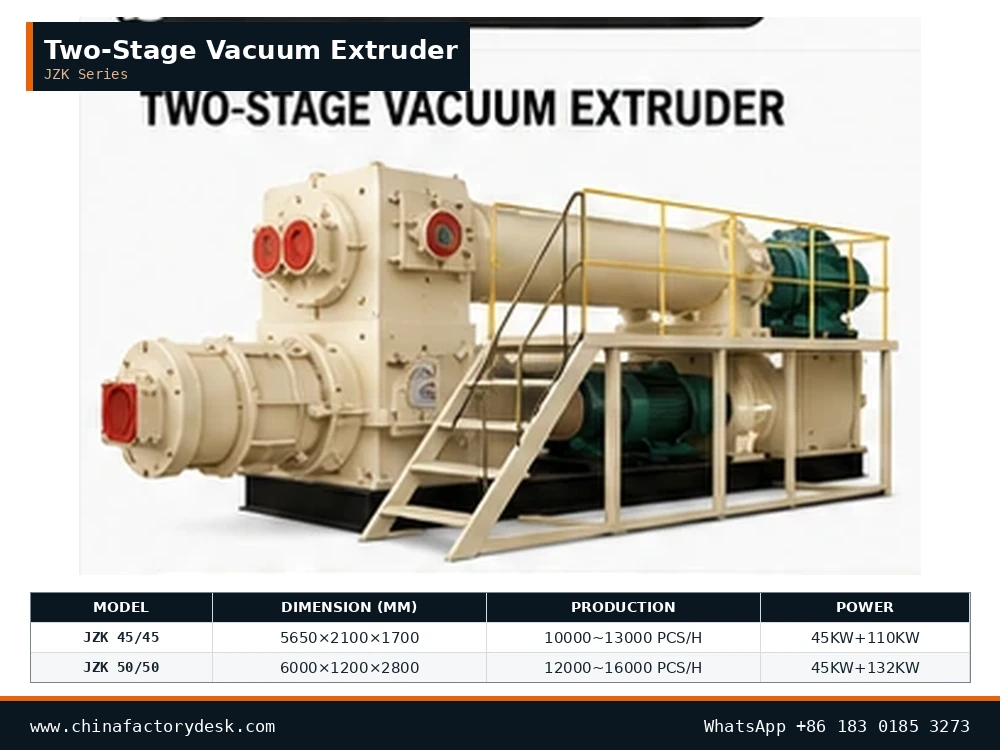 Two-stage vacuum extruder